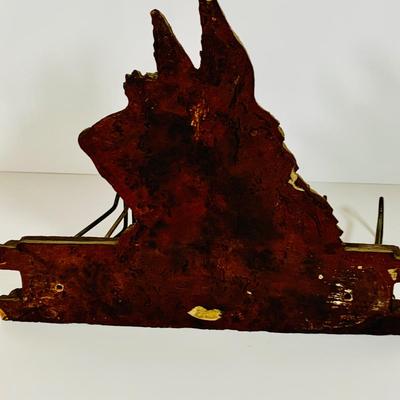 LOT 657: Cast Iron Scotty Dog Book End and a Vintage Scotty Dog Tie Rack