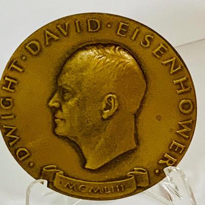 LOT 658: Tin Box Banks, 1969 First Issue Philadelphia Mint Opening Medal and Bronze Eisenhower Medal