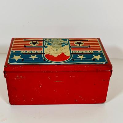 LOT 658: Tin Box Banks, 1969 First Issue Philadelphia Mint Opening Medal and Bronze Eisenhower Medal