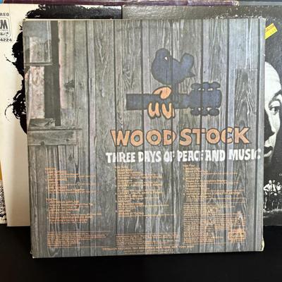 LOT 441: LP Collection: Woodstock, Woody Guthrie, Joe Cocker, Janis Joplin, Easy Rider Soundtrack & Woodstock 25th Anniversary Calendar