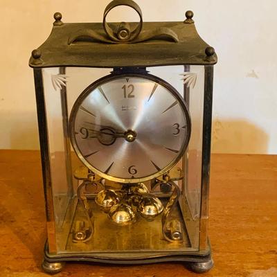 LOT 666: Three Side Tables, Three Anniversary Clocks, an Hourglass and a Lamp