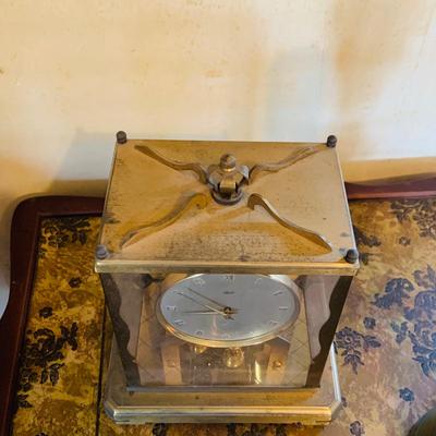 LOT 666: Three Side Tables, Three Anniversary Clocks, an Hourglass and a Lamp