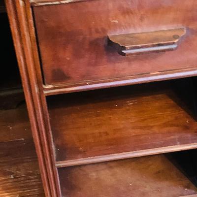 LOT 667: Bookcase with Classic Books, Mantle Weather Station, Side Table with Shelf and Anniversary Clock