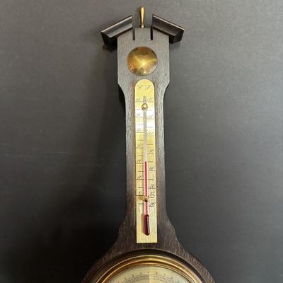 LOT 707: Kern Anniversary Clock, Brass Hourglass & Traditions Barometer