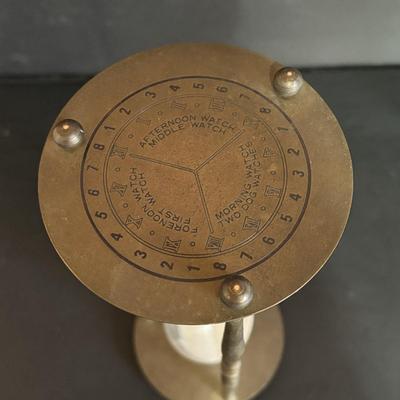 LOT 707: Kern Anniversary Clock, Brass Hourglass & Traditions Barometer