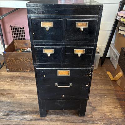 LOT 708 Vintage Globe Wernicke Stacking Filing Cabinet