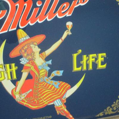 Vintage Miller High Life Beer Mirror Witch