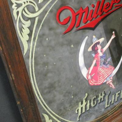 Vintage Miller High Life Beer Mirror Witch