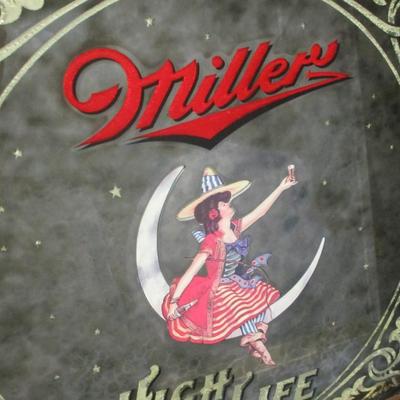 Vintage Miller High Life Beer Mirror Witch