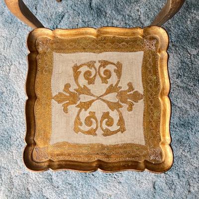 Vintage Neoclassical Gilded Gold 3 Nesting Side Tables