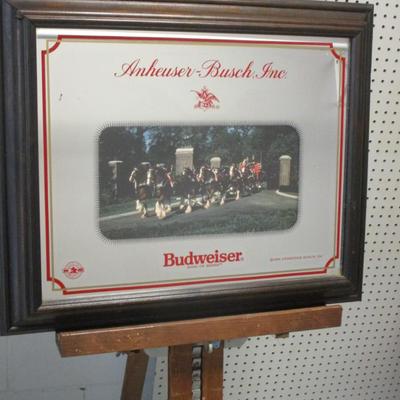 Vintage Budweiser Clydesdal's Framed Mirror