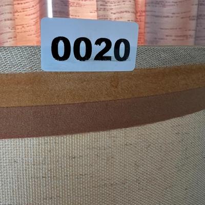 Vintage MCM Wood Brass 3-Way Floor Lamp