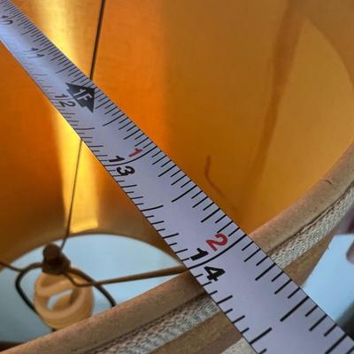 Vintage MCM Wood Brass 3-Way Floor Lamp