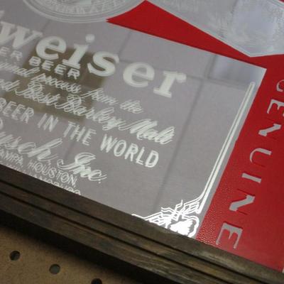 Vintage Budweiser Framed Mirror