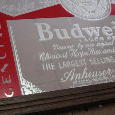 Vintage Budweiser Framed Mirror