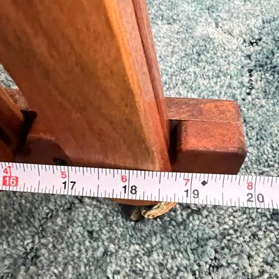 Vintage MCM Teak Set of 4 TV Tables with Storage Stand on Wheels