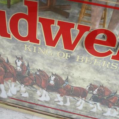 Large Vintage Budweiser Clydesdale Mirror