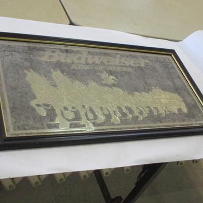 Vintage Framed Clydesdale Budweiser Mirror