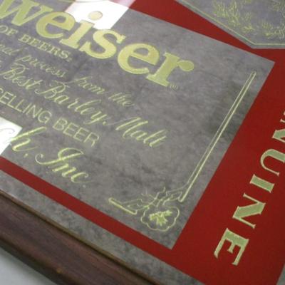 Vintage Framed Budweiser Mirror