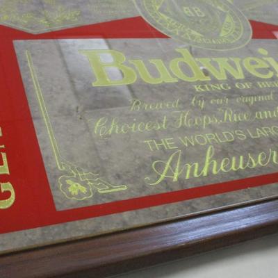 Vintage Framed Budweiser Mirror