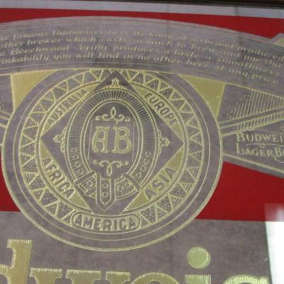 Vintage Framed Budweiser Mirror