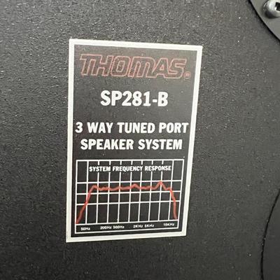Thomas TSC-910B Turntable System w Dual Cassette Players & 2 Speakers
