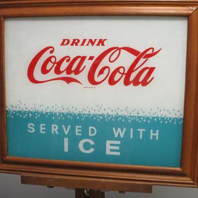 Vintage Framed Coca-Cola Vending Machine Panel Sign