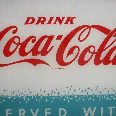 Vintage Framed Coca-Cola Vending Machine Panel Sign