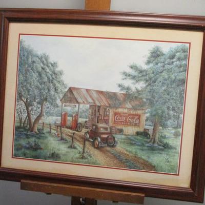 Coca-Cola Print Martin's Garage Framed Kay Lamb Shannon Print