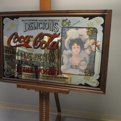 Large "Coca-Cola Relieves Fatigue" Framed Mirror