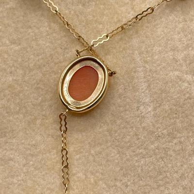 Gold Cameo Necklace with Bracelet - Both 14K (ST-SS)