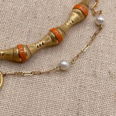 Gold Cameo Necklace with Bracelet - Both 14K (ST-SS)