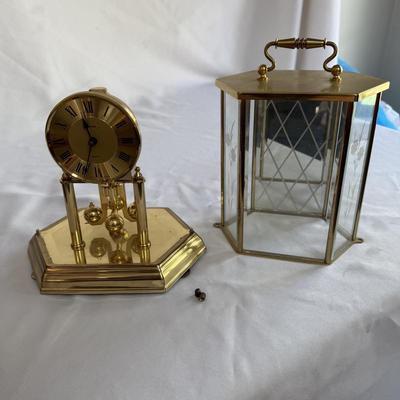 Marble Base Table Lamp with Kundo Quartz Clock (K-BM)