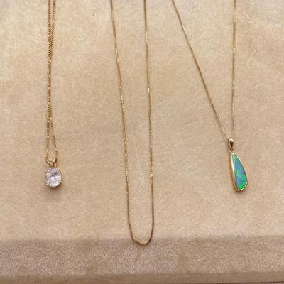 Australian Opal with 18k and 14k Chains (ST-SS)