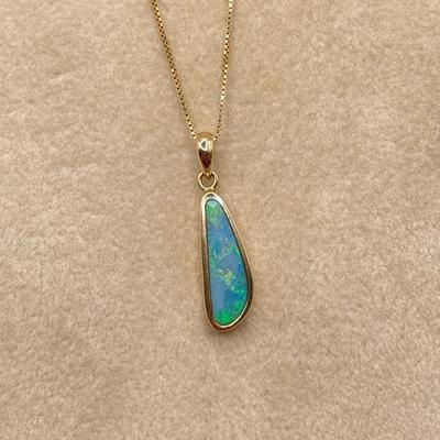 Australian Opal with 18k and 14k Chains (ST-SS)