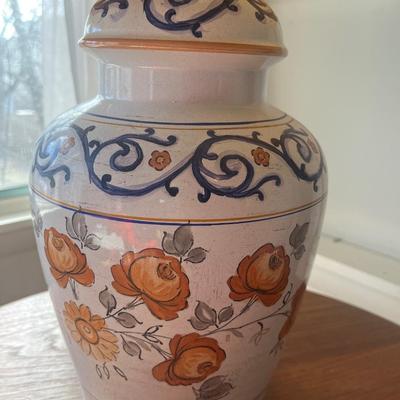 Signed Marian Abbey handpainted lamp