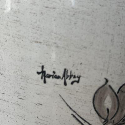 Signed Marian Abbey handpainted lamp