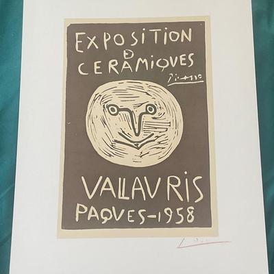 Hand Signed Autograph Pablo Picasso Exposition Poster Print
