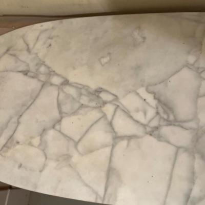 Oval marble slab