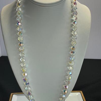 Vintage AB Crystal Beaded Necklace