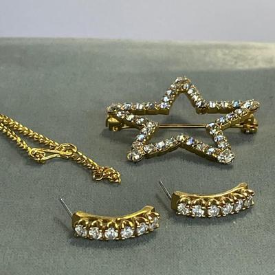Rhinestone Gold tone Jewelry