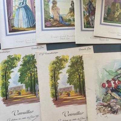 Vintage cruise line menus, and memorabilia