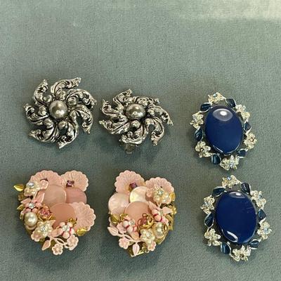 3 Pair Chunky Vintage Earrings