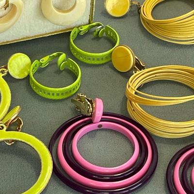 5 Pair of Colorful Vintage Earrings