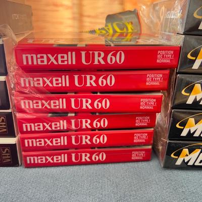 Lot of Vintage Sealed Cassette Tapes, New Unused VHS Tapes