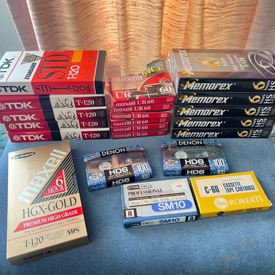 Lot of Vintage Sealed Cassette Tapes, New Unused VHS Tapes