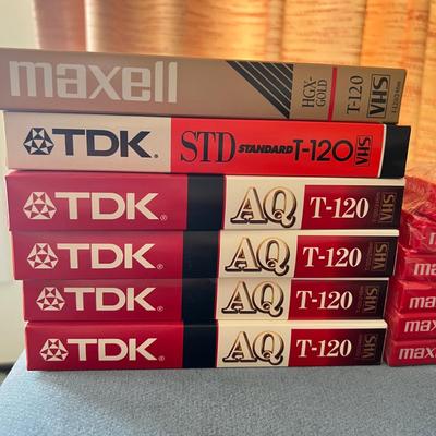 Lot of Vintage Sealed Cassette Tapes, New Unused VHS Tapes