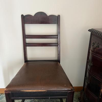 Vintage 9 Drawer Solid Wood Desk w Chair