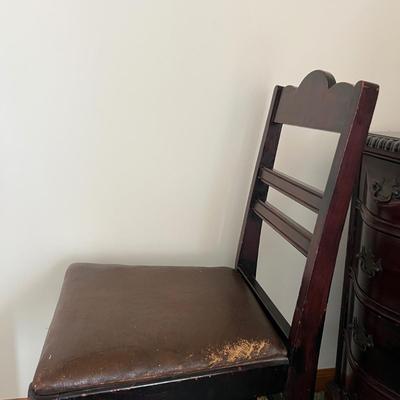 Vintage 9 Drawer Solid Wood Desk w Chair