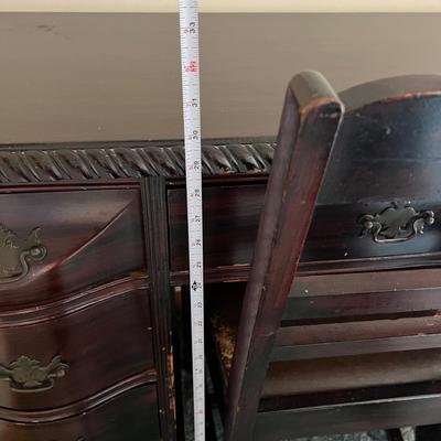 Vintage 9 Drawer Solid Wood Desk w Chair